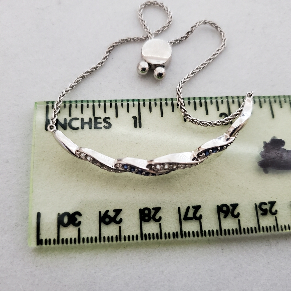 Sterling Sapphire Bolo Bracelet  (Fits up to 8 1/4” Wrist) - Picture 15 of 16